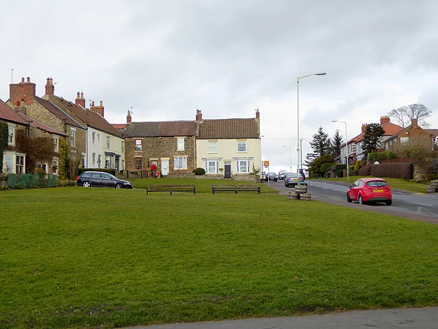 Top end of the village green in Heighington, County Durham
