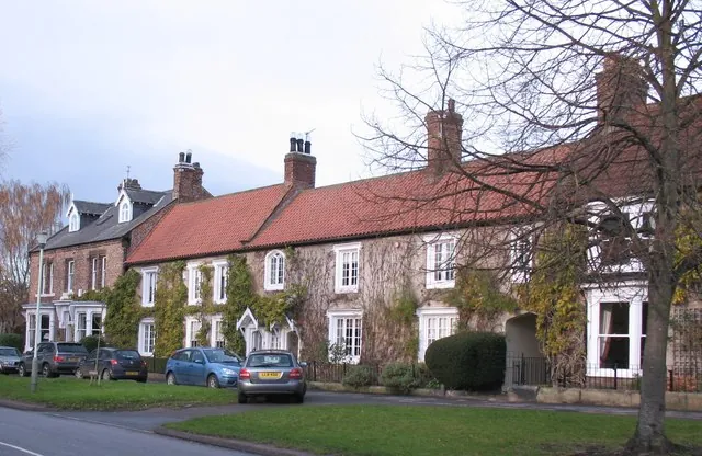 Houses beside the green in Hurworth-on-Tees
